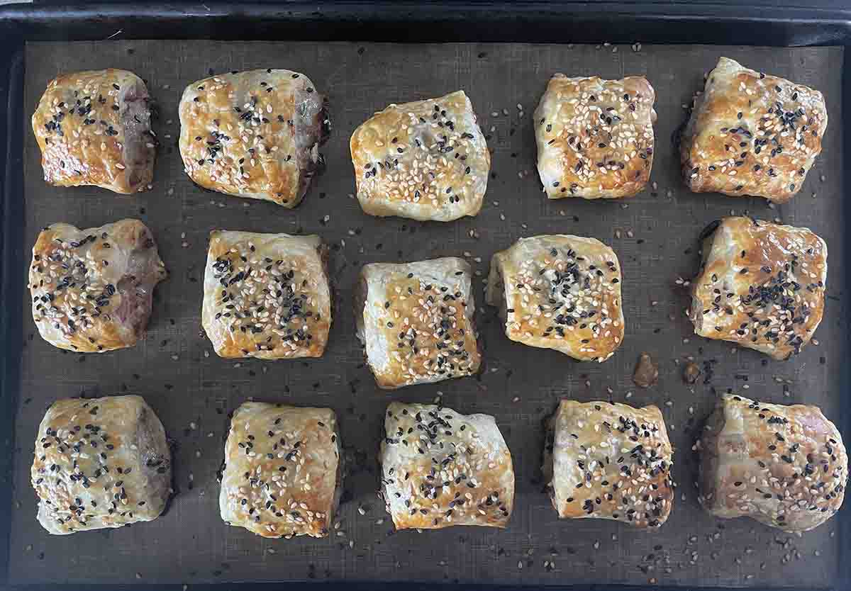 baked sausage rolls.