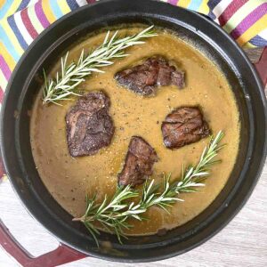 slow cooked lamb neck fillets.