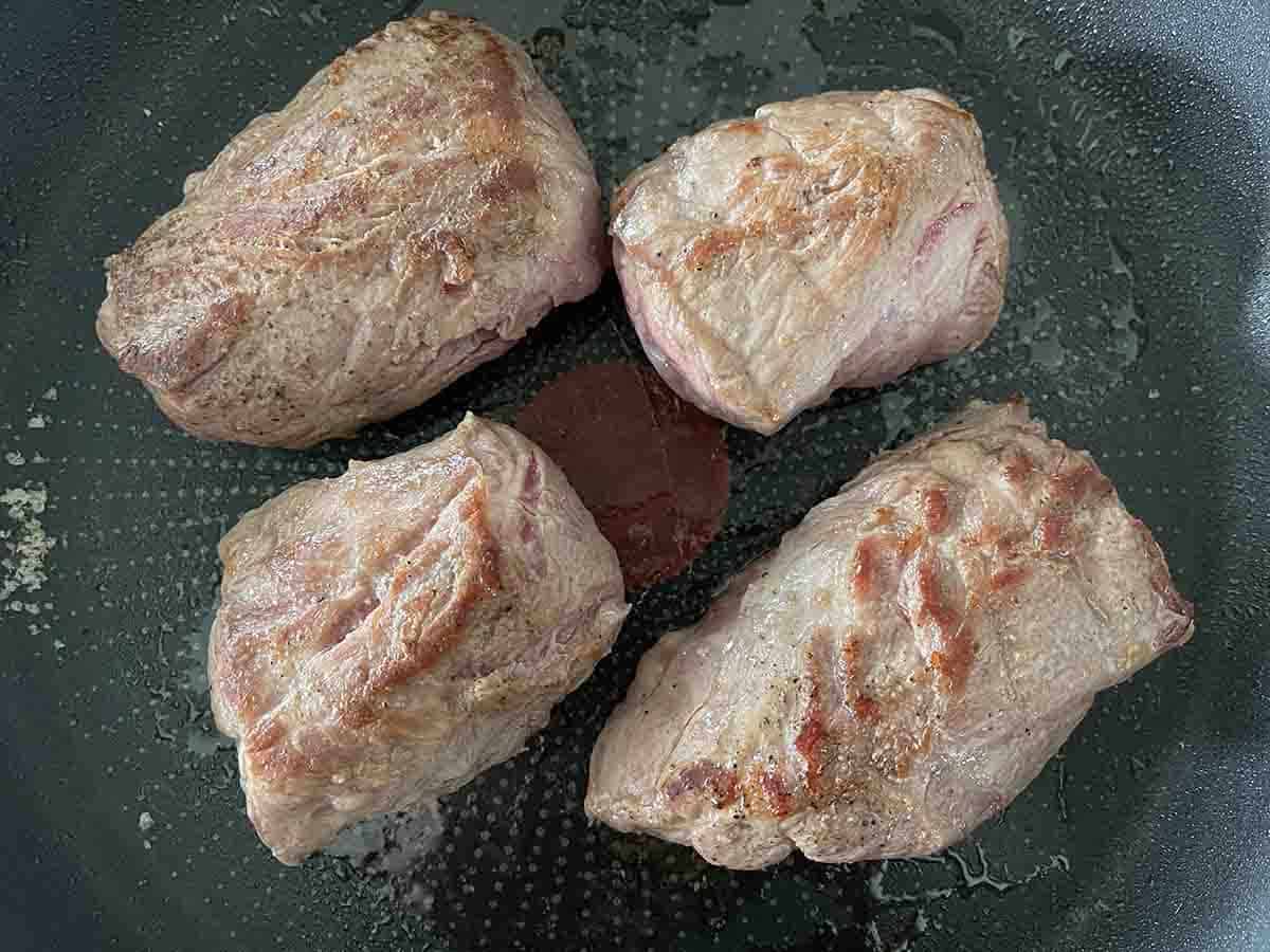 seared lamb.