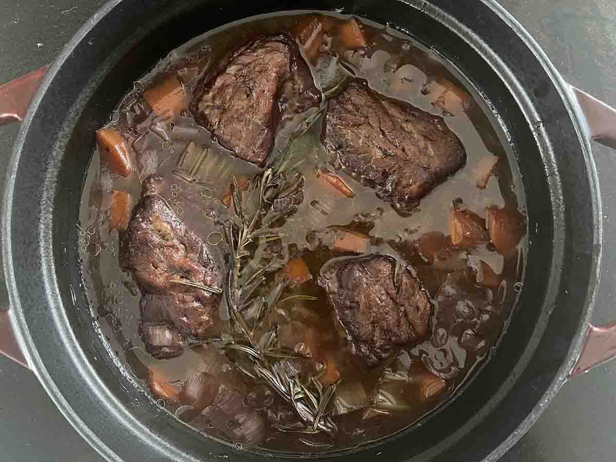 cooked lamb.