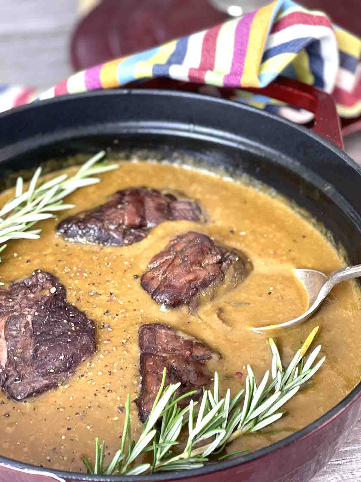 lamb with gravy.
