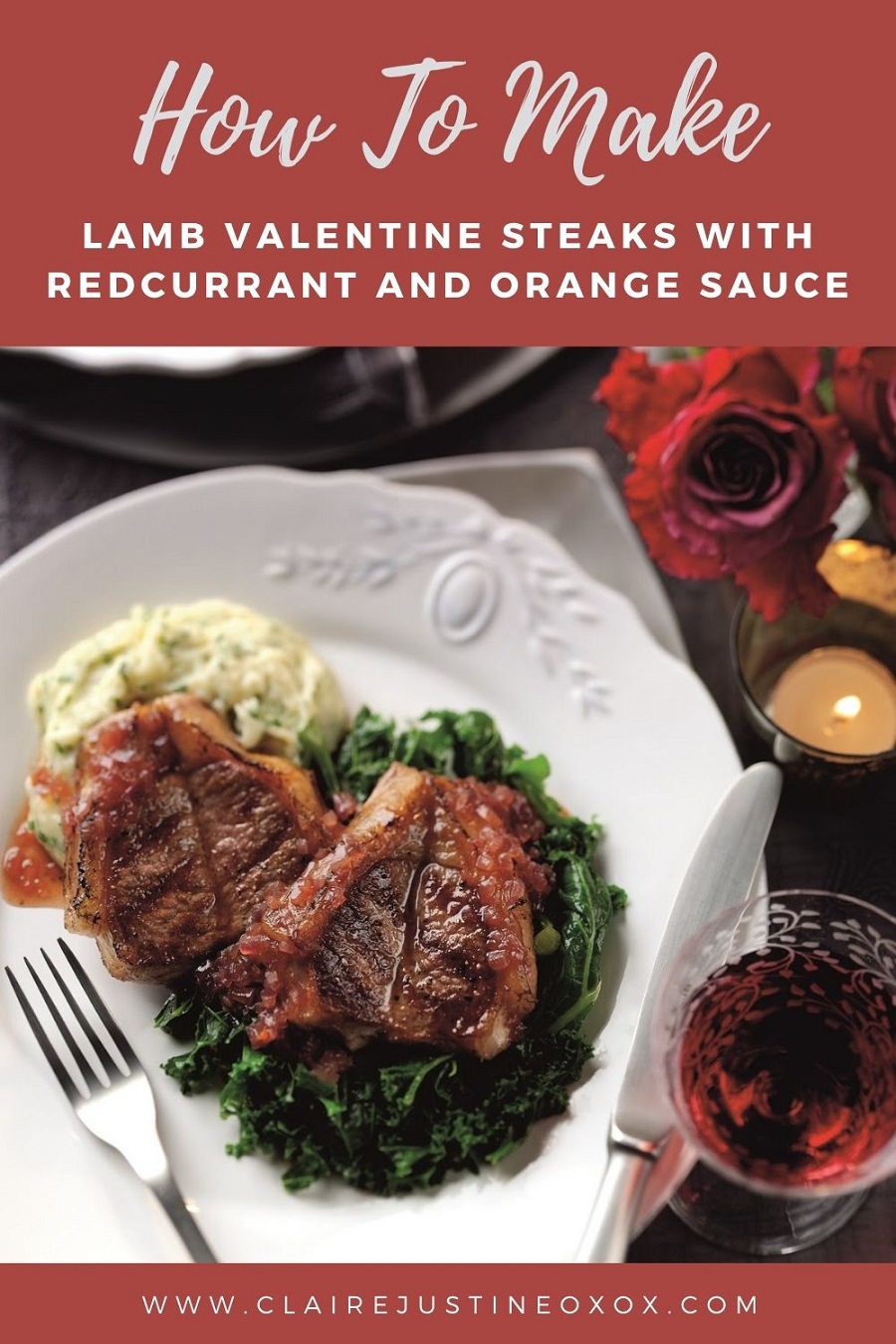 Lamb Valentine Steaks with Redcurrant and Orange Sauce.