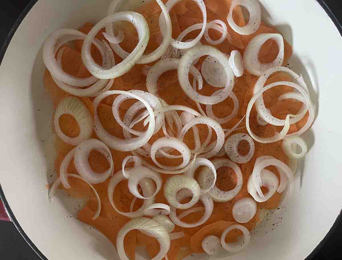 carrots and onions added.