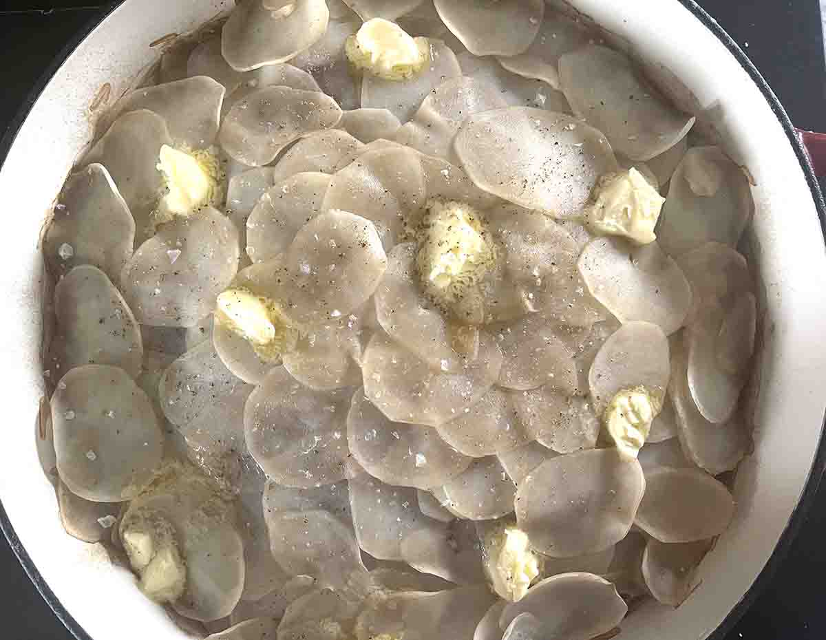 part cooked and butter added.