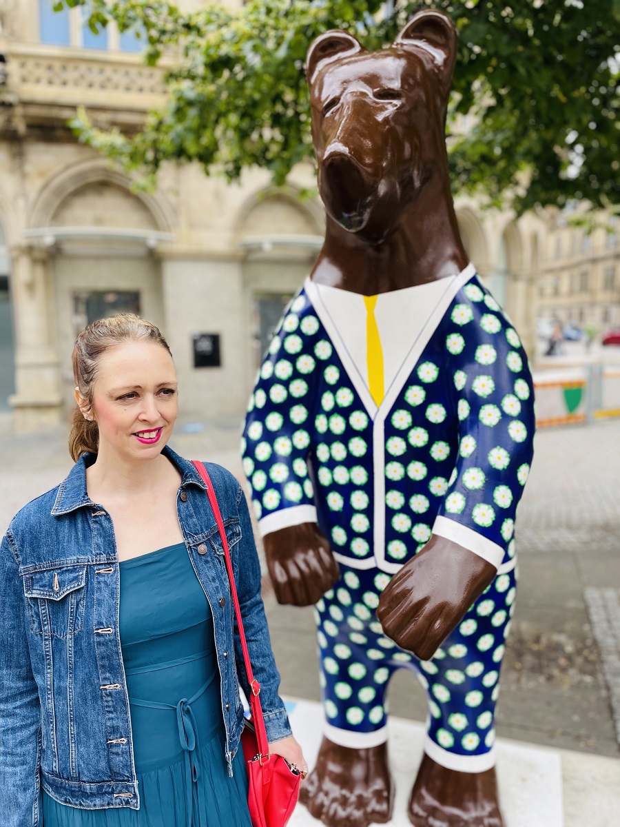 Polka Dot Bear Suit in Sheffield: Cute Street Art & Outfit Inspiration
