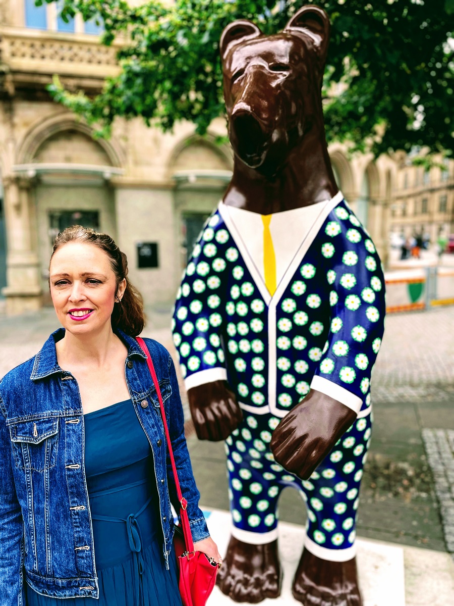 Polka Dot Bear Suit in Sheffield: Cute Street Art & Outfit Inspiration