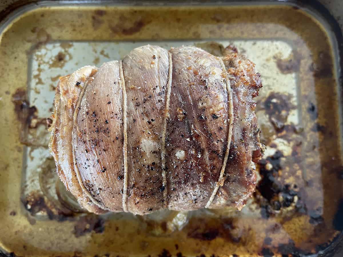 meat finished cooking.
