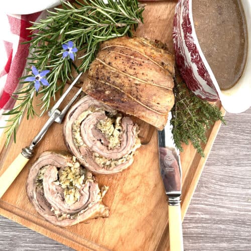 stuffed breast of lamb.