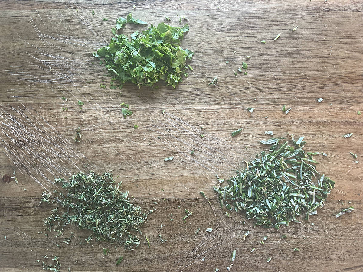 chopped herbs.