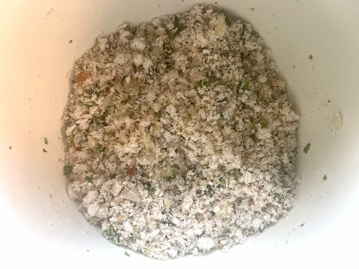 breadcrumb mix in a bowl.