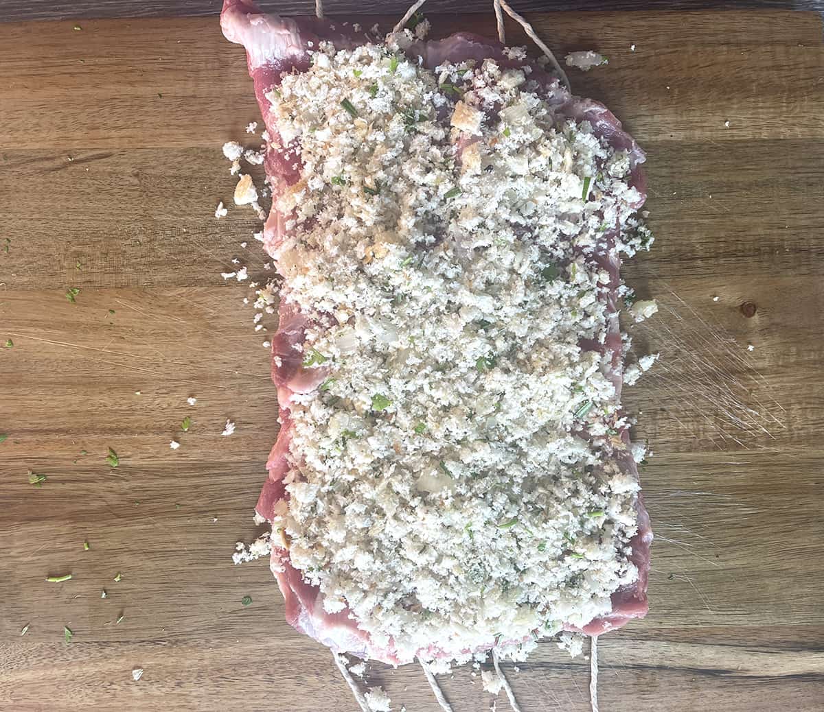 lamb spread with stuffing.