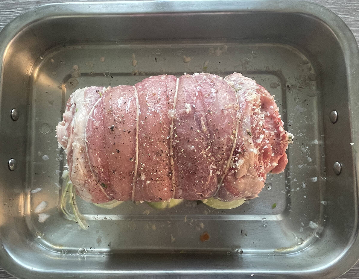 lamb ready for the oven.