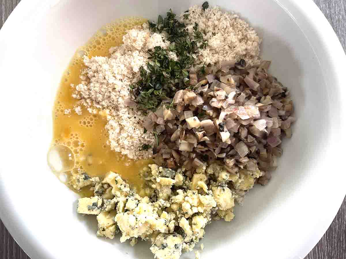 stuffing ingredients in a bowl.