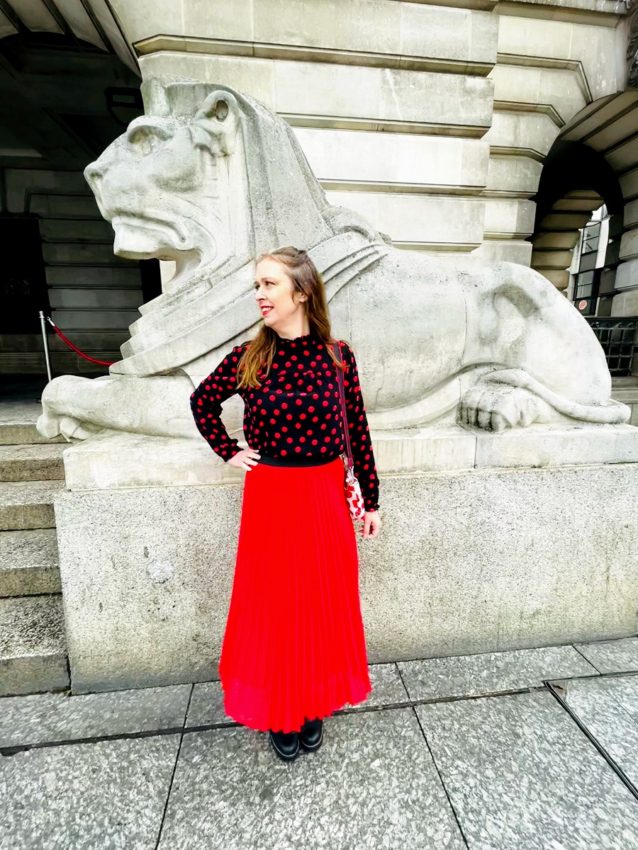 Red And Black Polka Dot Shirt From The Charity Shop
