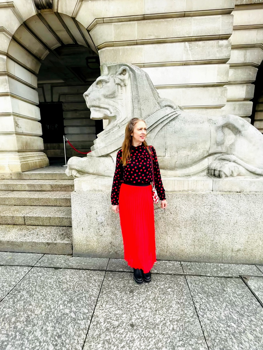 How I Styled My Red And Black Polka Dot Shirt From The Charity Shop
