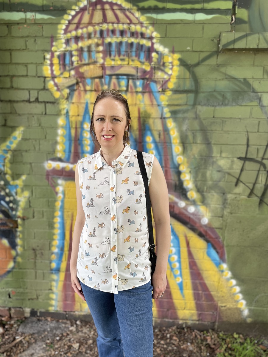 Lady & The Tramp Shirt With Jeans And Street Art Nottingham Street Art