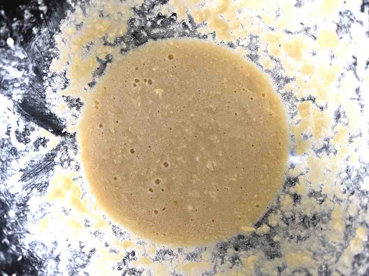 mixture with eggs beaten in.