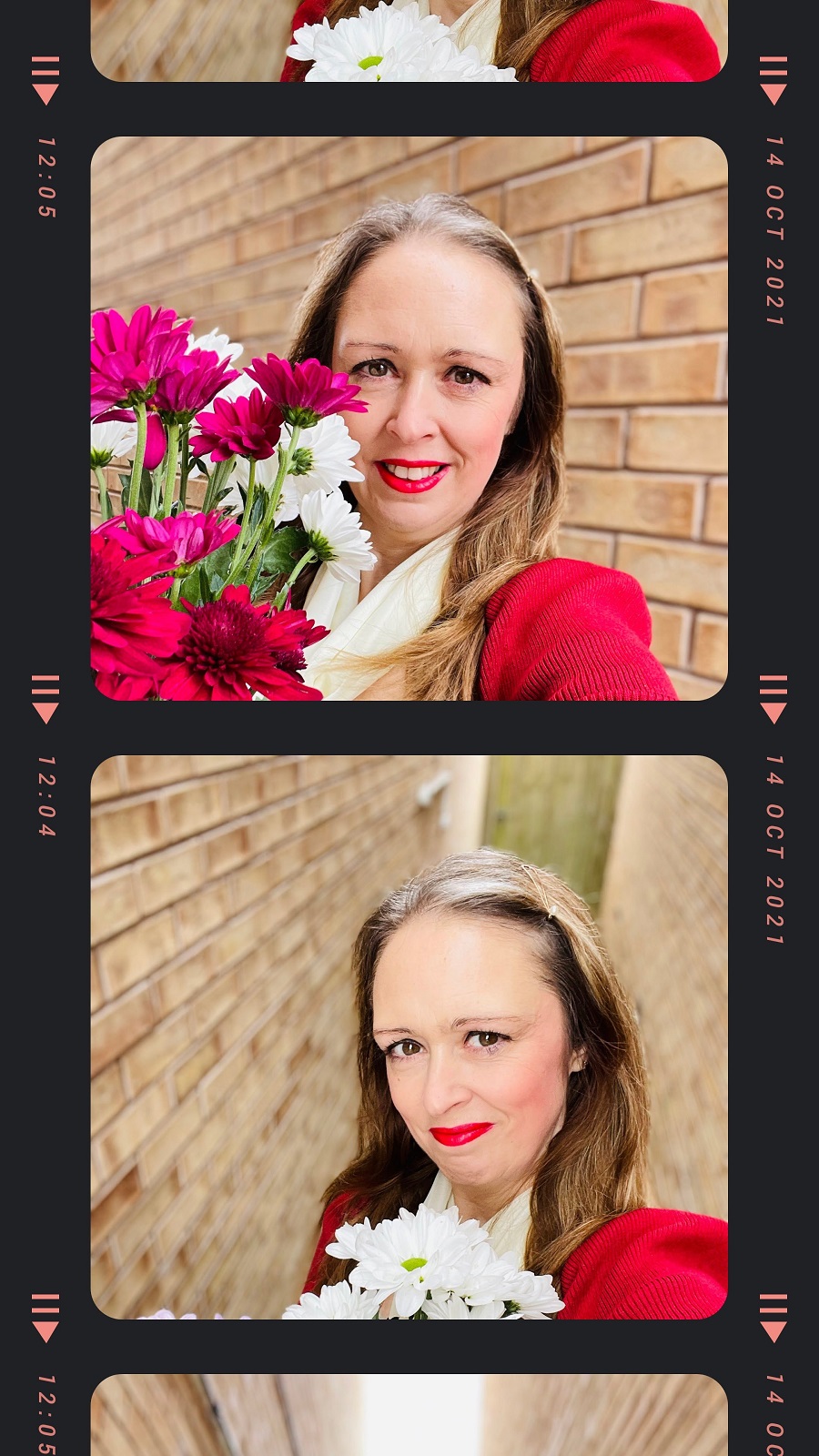 Dark Red Jumper Dress To Match My Flowers