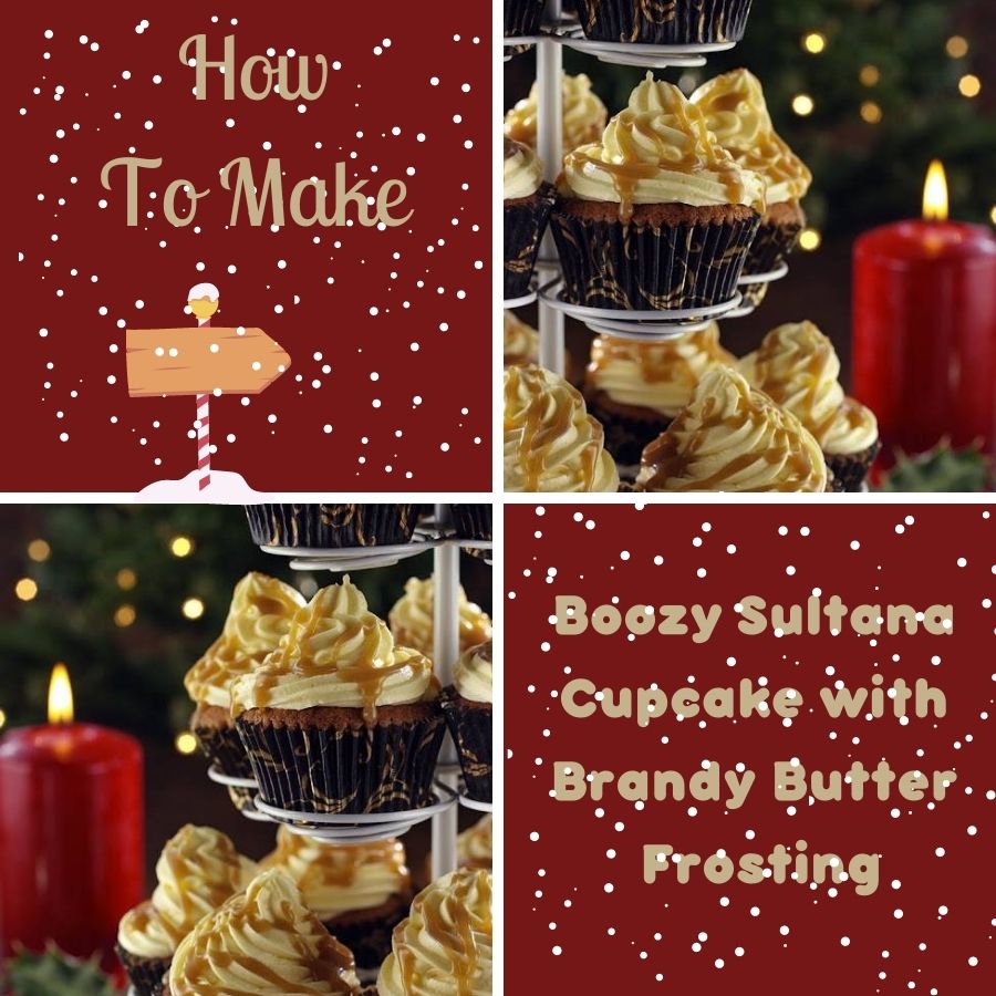 Boozy Sultana Cupcake with Brandy Butter Frosting