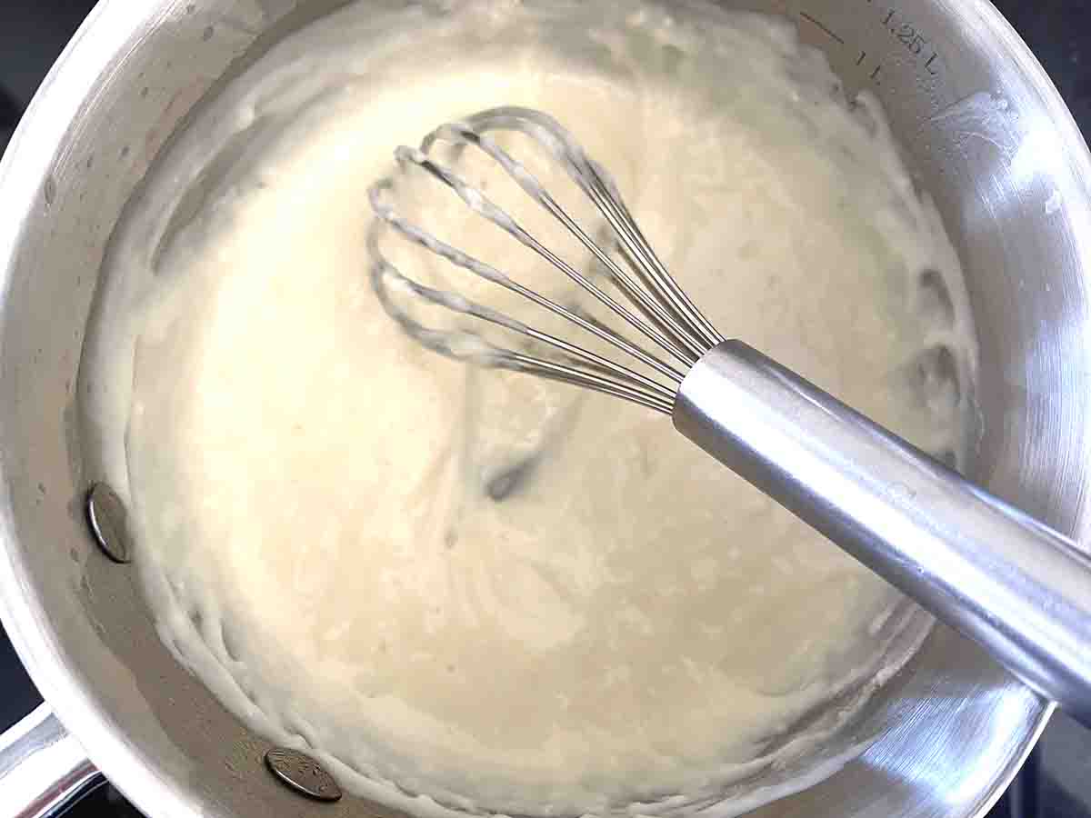 sauce in the pan.
