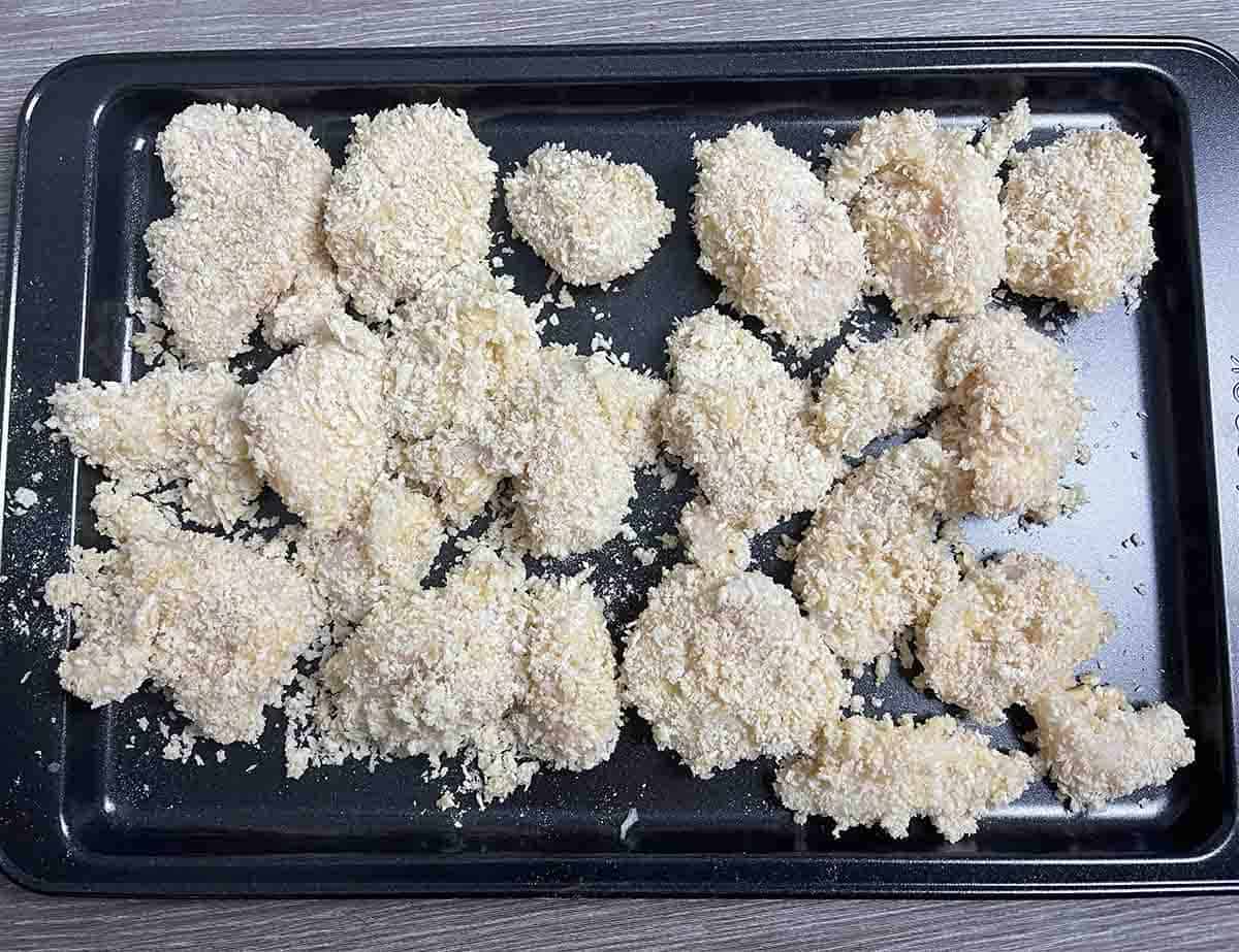fish pieces ready for deep frying.