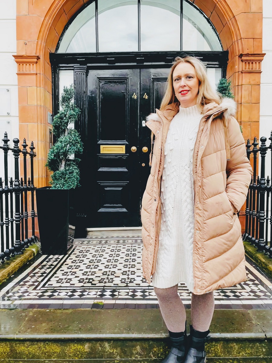 Cream Knitted Jumper Dress