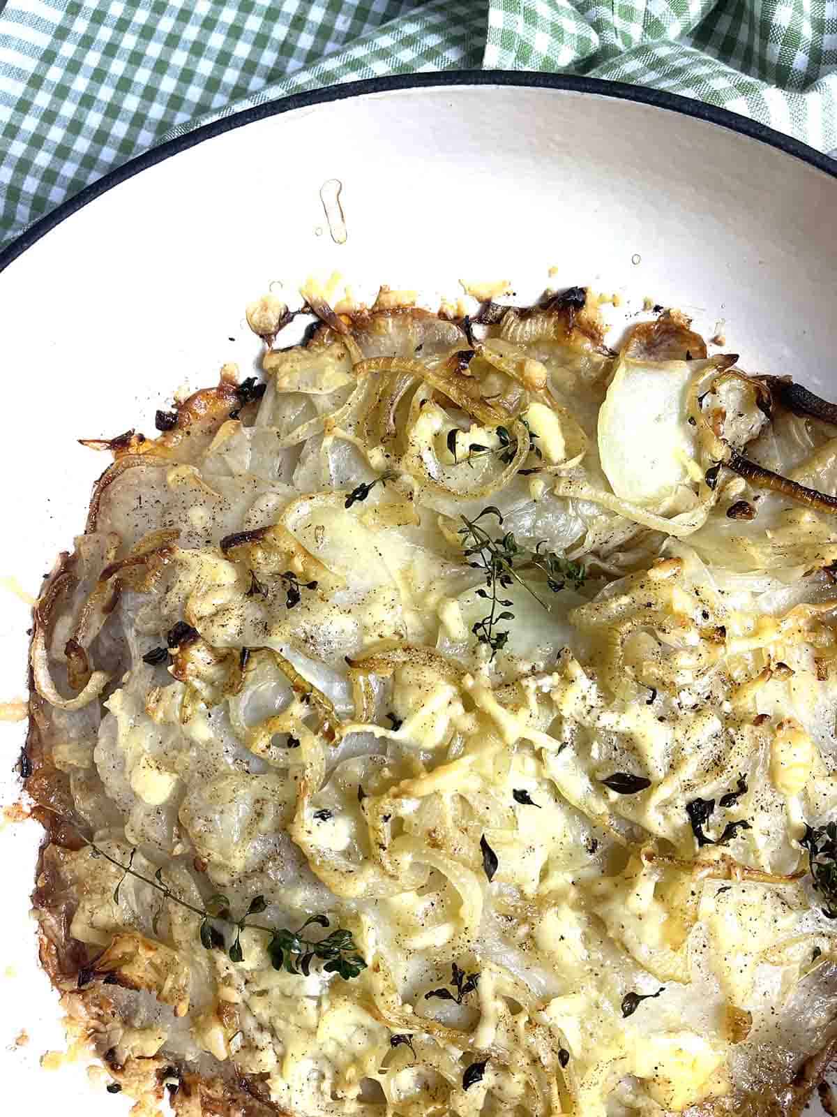baked potato dish from the oven.