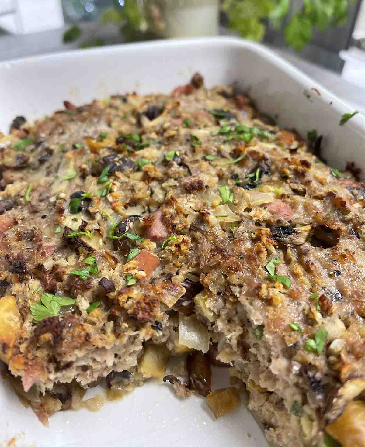 cooked old fashioned sausage stuffing.