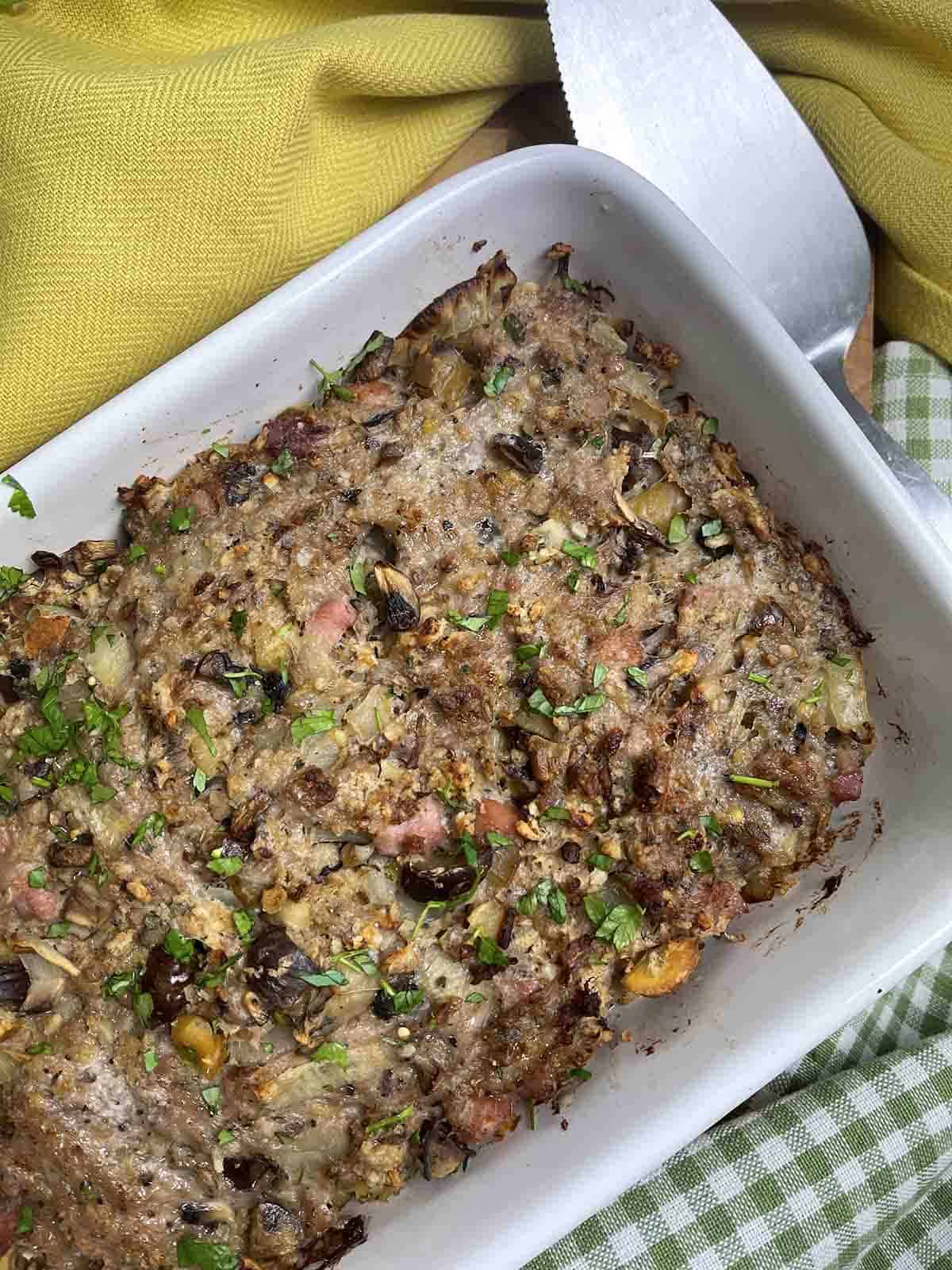 cooked pork stuffing.