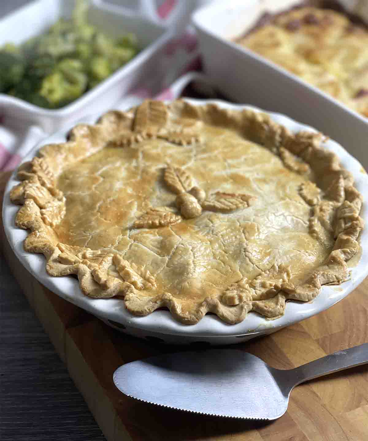 cooked leftover turkey pie.