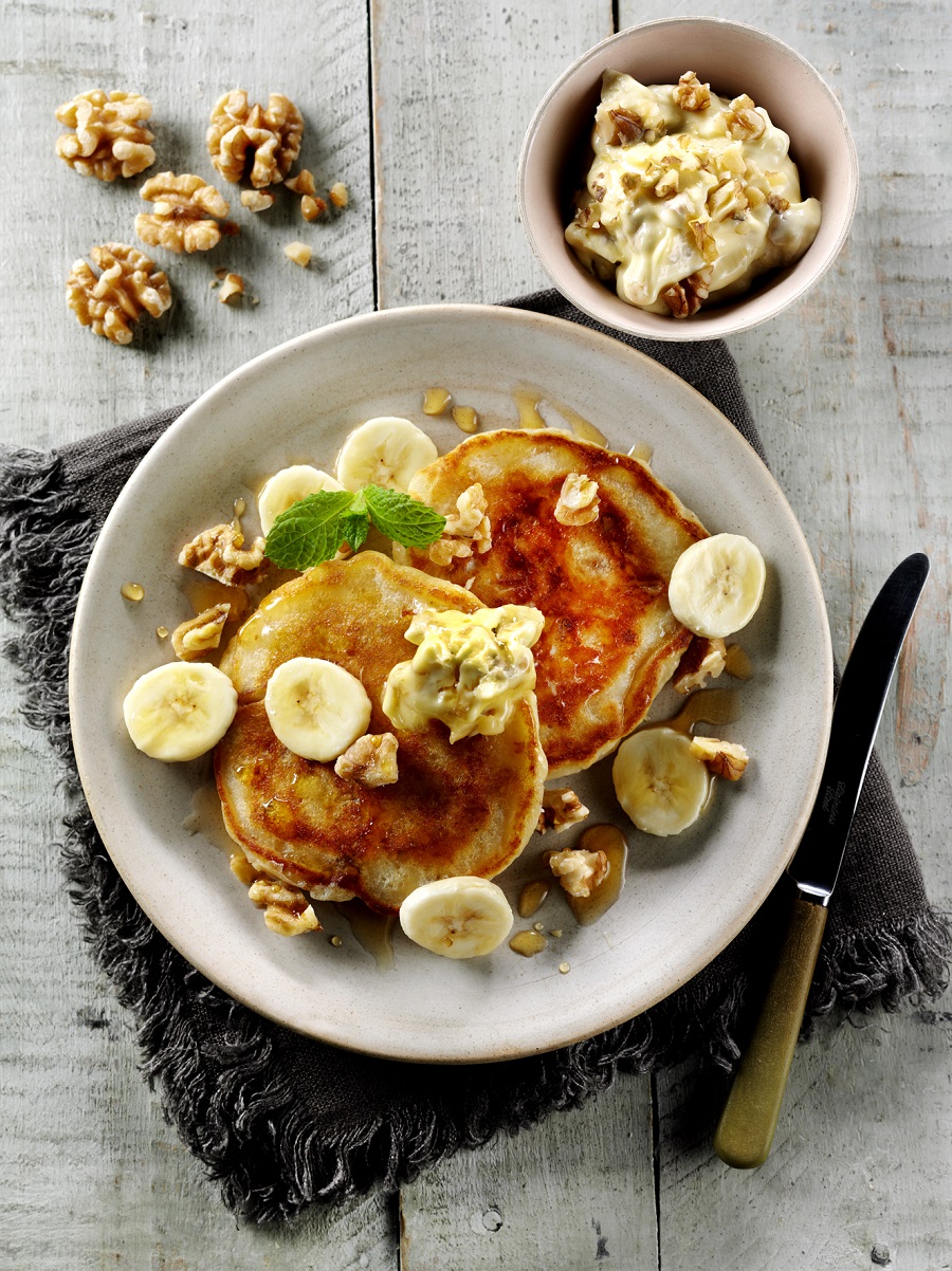 California Walnut Pancakes with Maple Walnut Butter