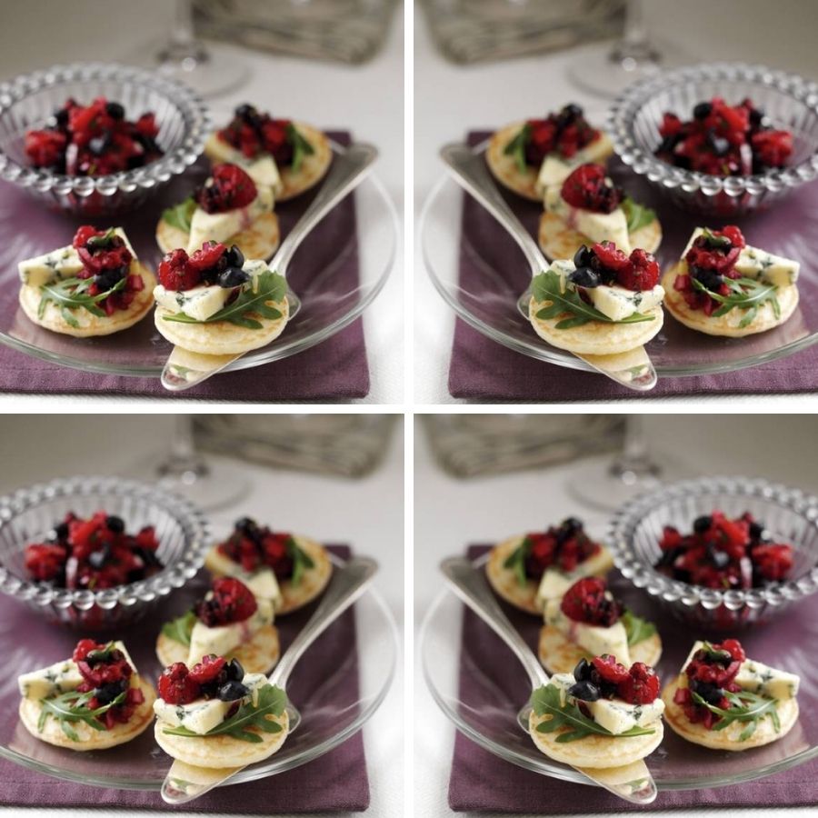 Canapes With Blueberry And Raspberry Canapes With Blueberry And Raspberry
