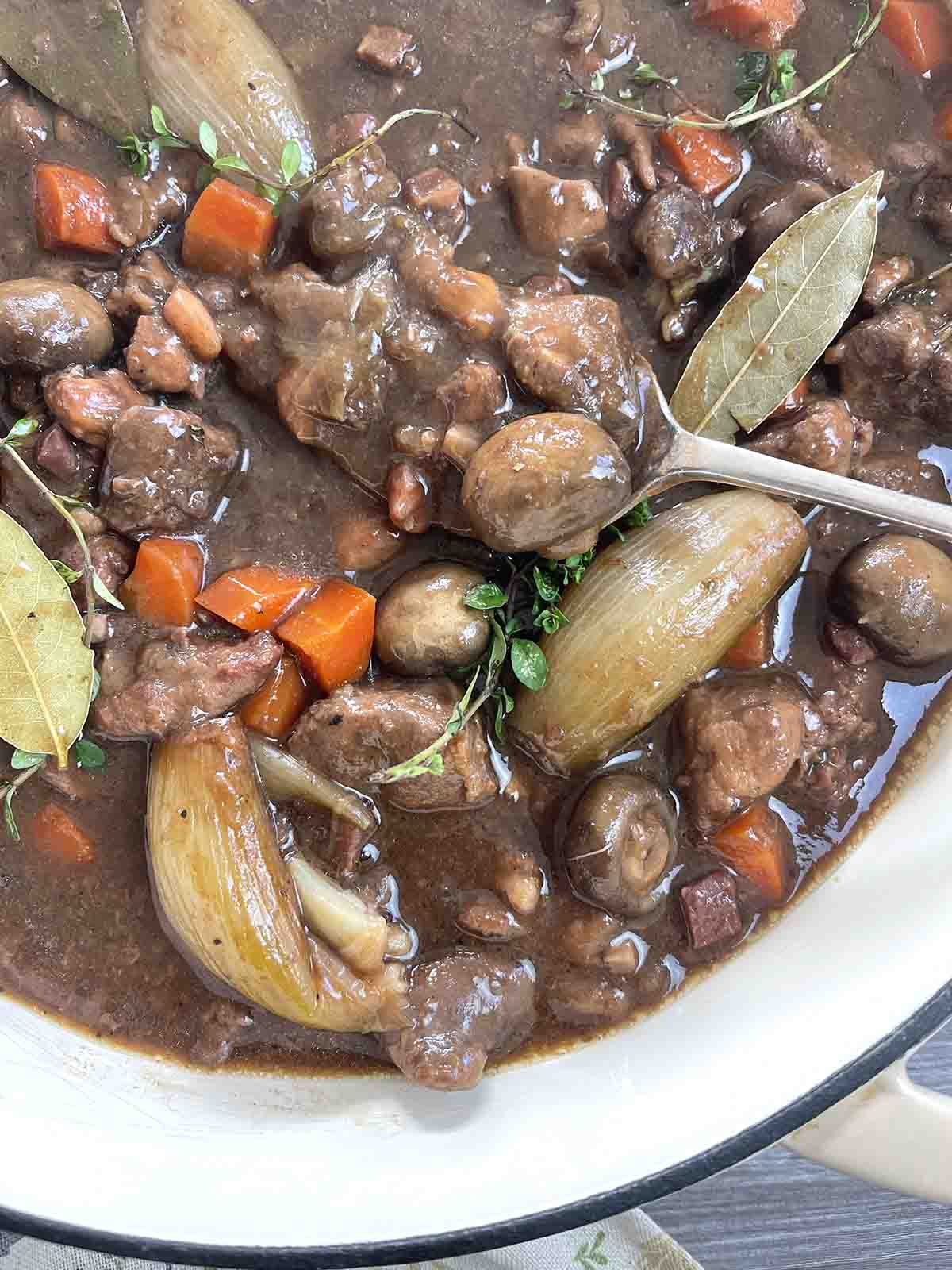 close up of venison casserole.