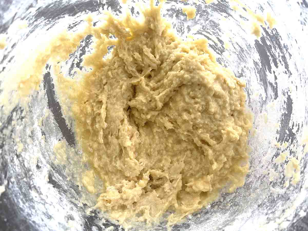 flour folded into mixture.