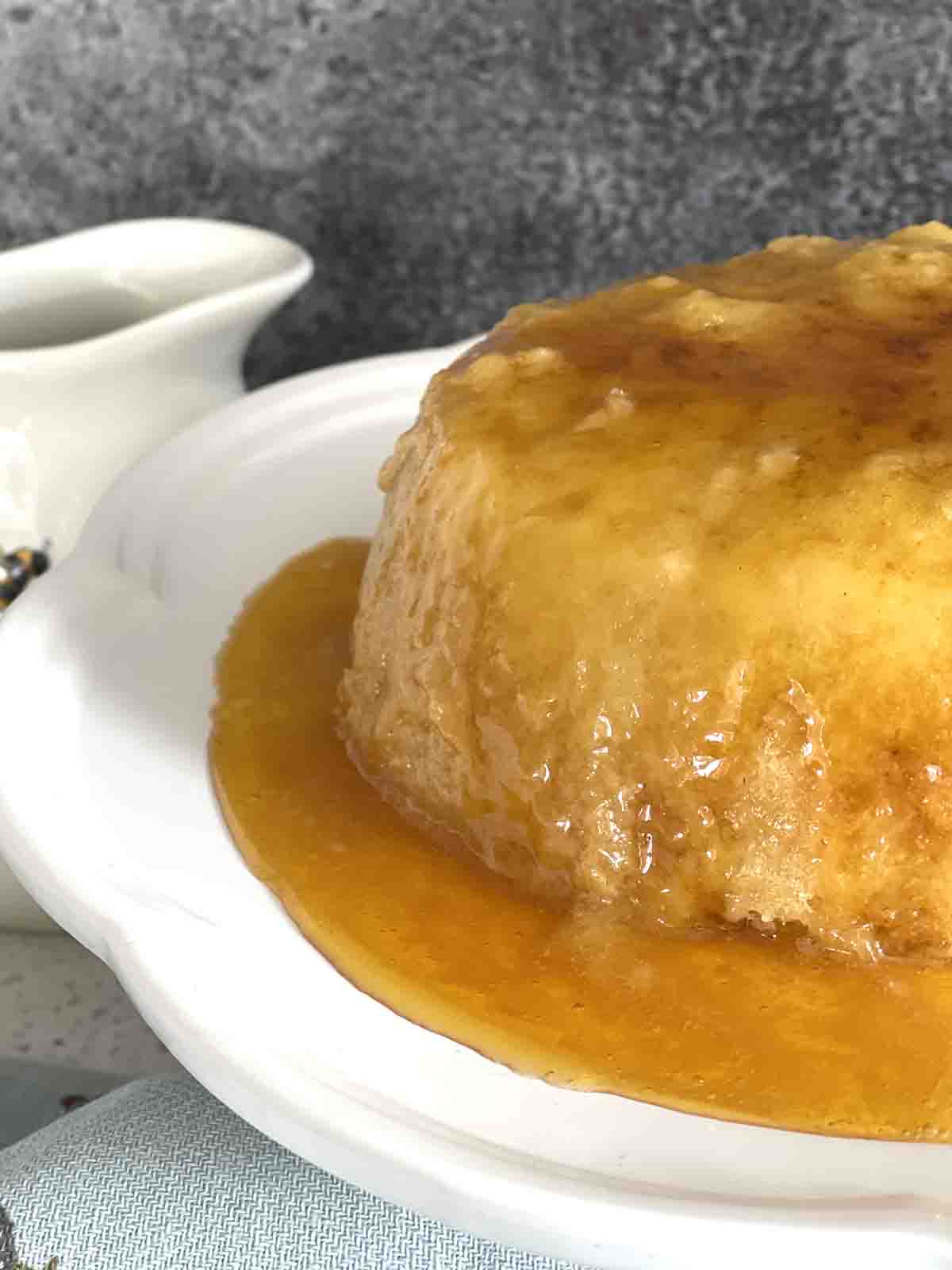 close up of sponge pudding,