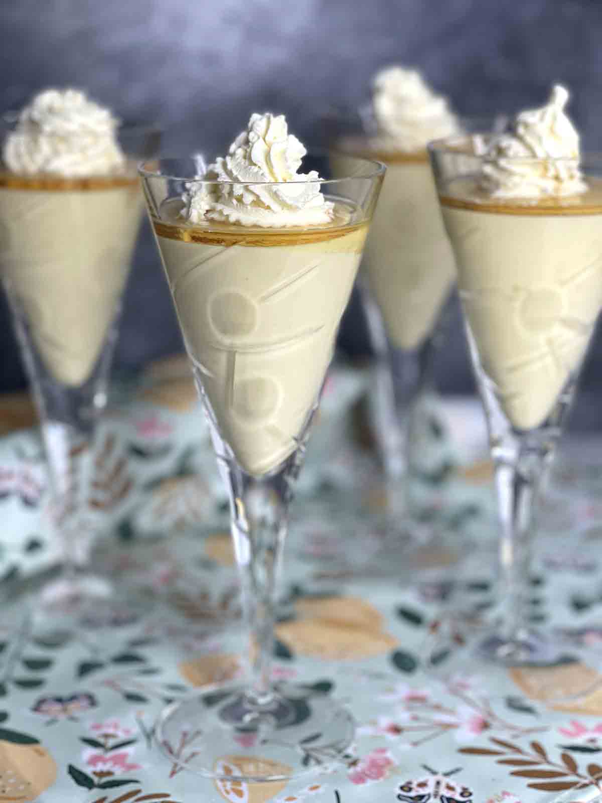 4 glasses of dessert.