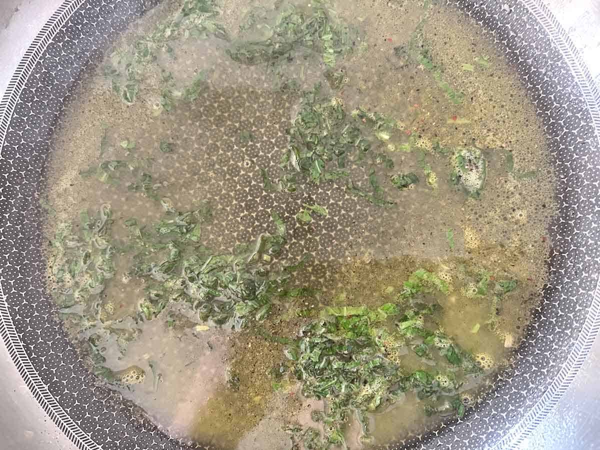sauce cooking in a pan.