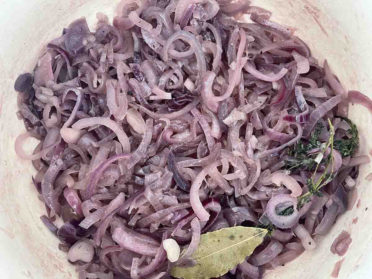 onions after further 20 minutes cooking.