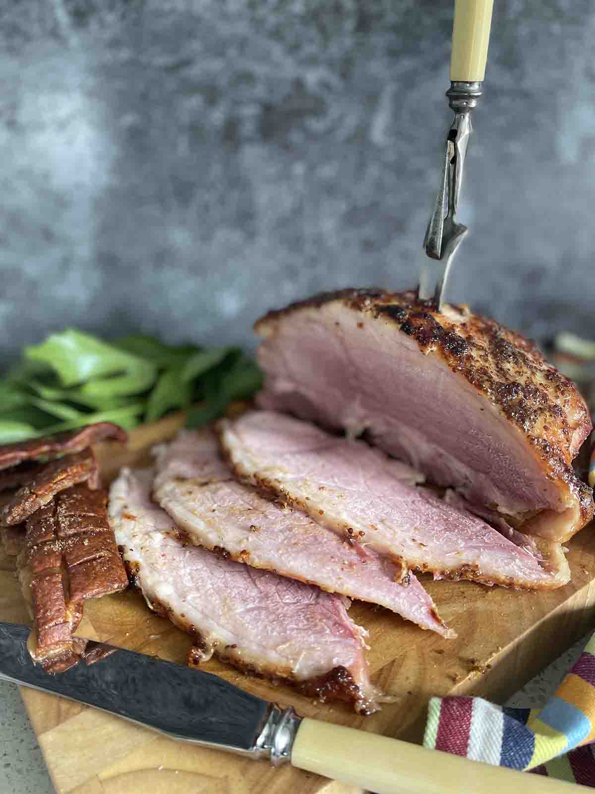 sliced honey roast ham.
