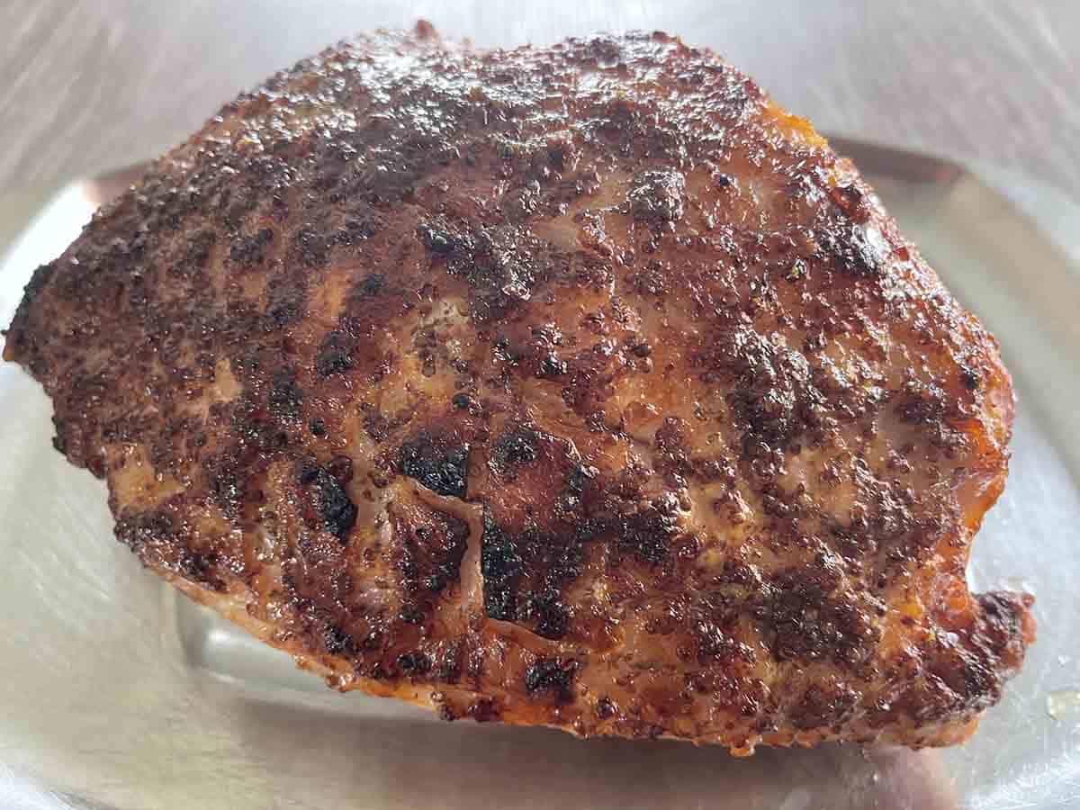 cooked and glazed gammon.