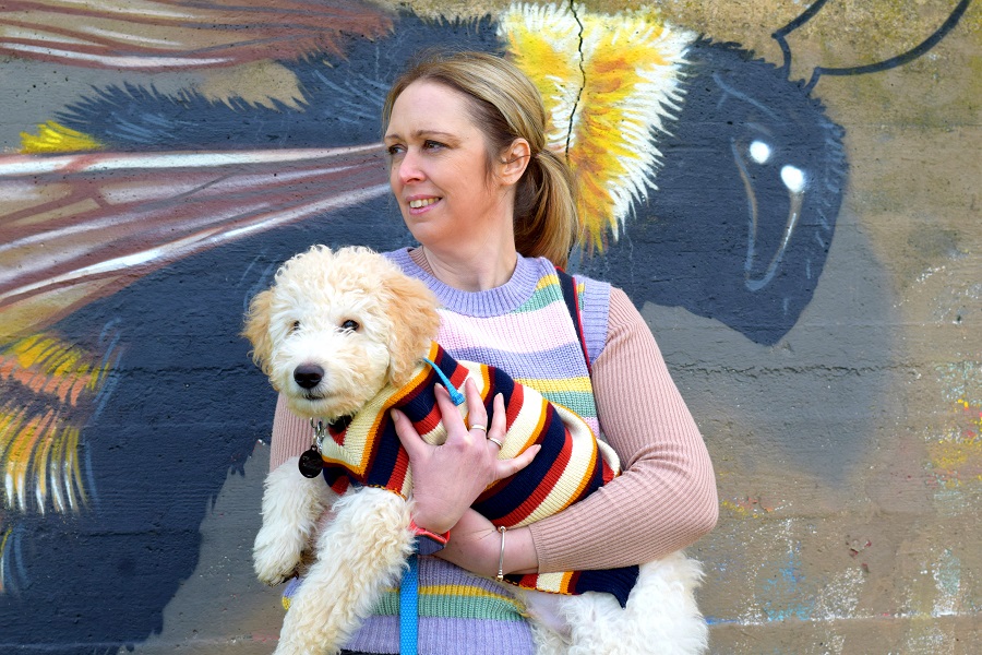 3 Ways To Style A Knitted Vest This Season Stripy Tank Tops: Almost Matching dog And Owner