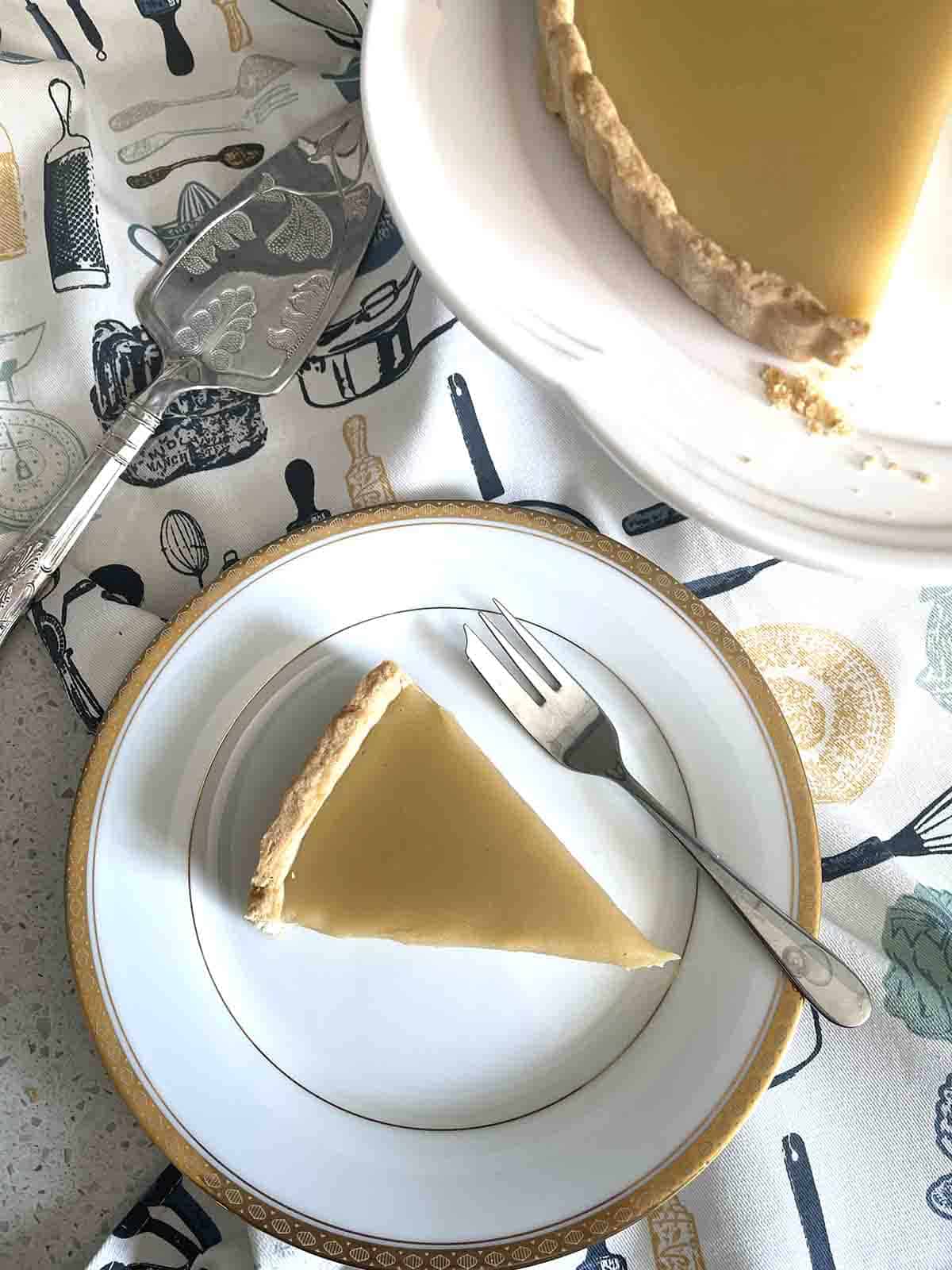school dinner butterscotch tart.