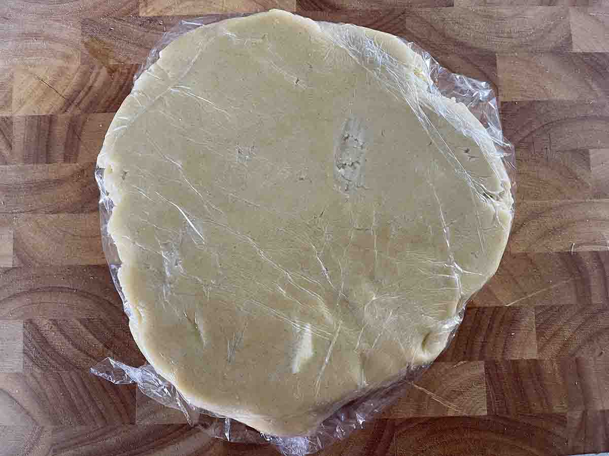 pastry in cling film to chill.