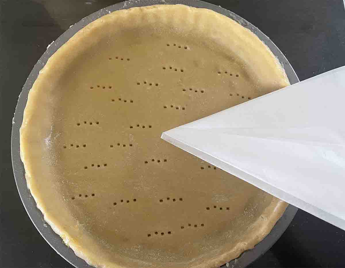 pastry case ready for baking.