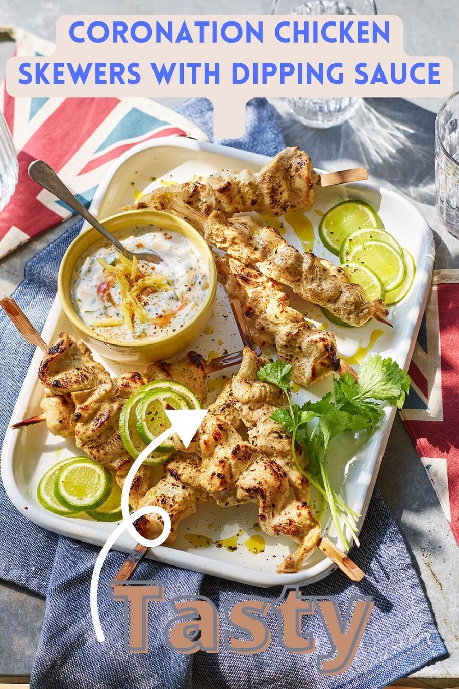 Coronation Chicken Skewers With Dipping Sauce Coronation Chicken Skewers With Dipping Sauce