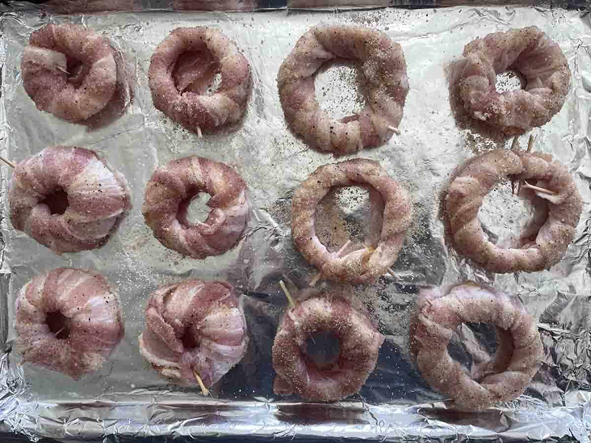 rings dipped in sugar mix.