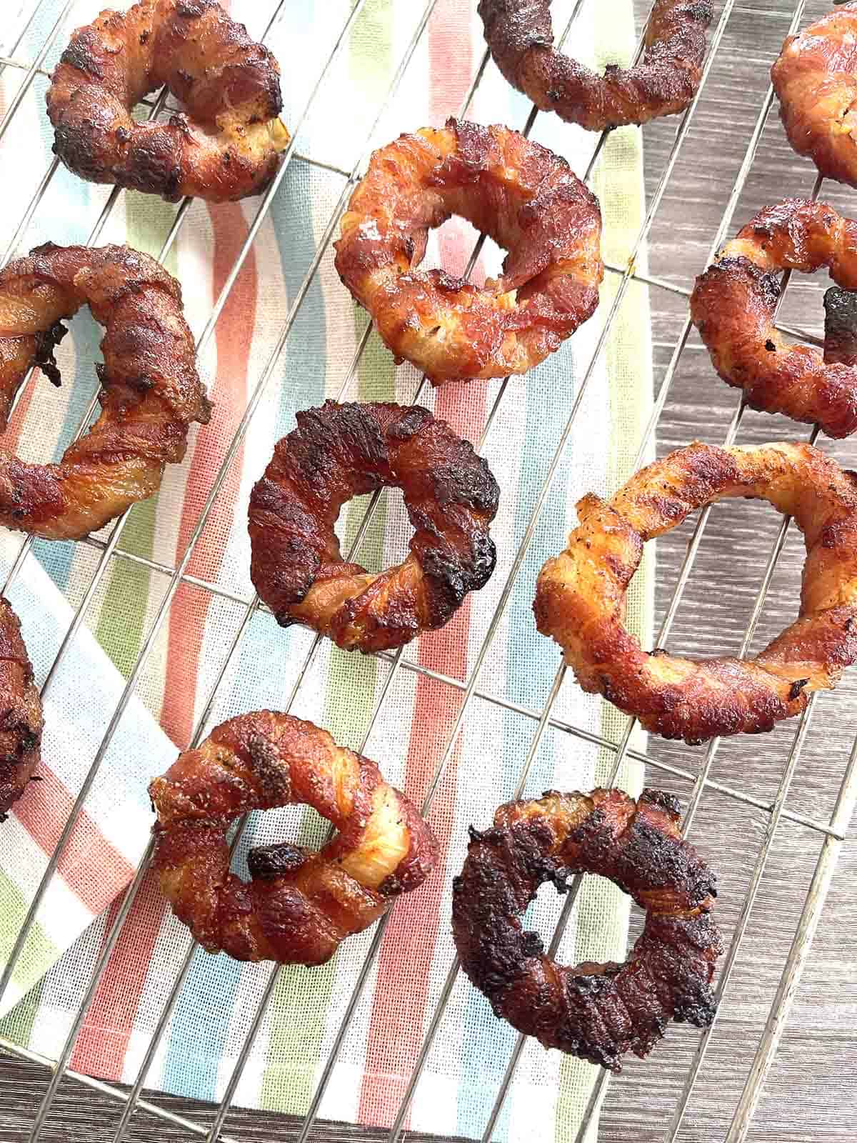 rings on a rack.