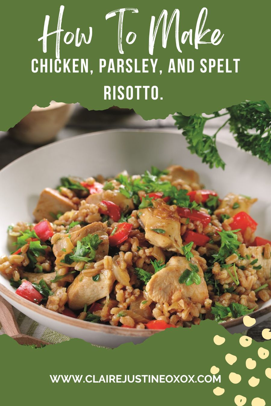 Chicken, Parsley And Spelt Risotto. Chicken, Parsley And Spelt Risotto.