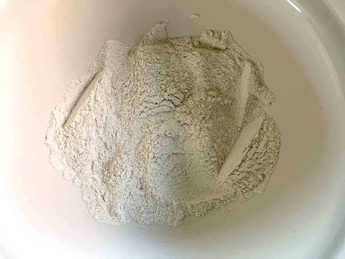 flour in a bowl.