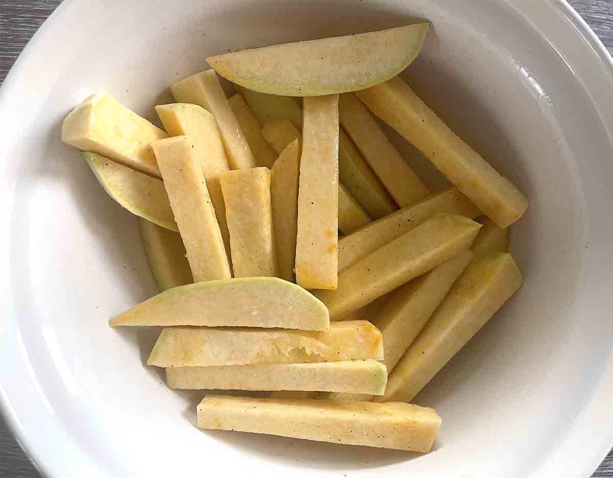 swede pieces in abowl.